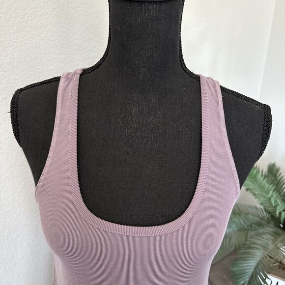 Splendid Dress Size X-Small XS Purple Ribbed Jersey Midi Sleeveless Solid - Picture 2 of 11